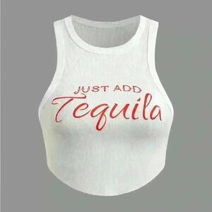 Letter print crop top.